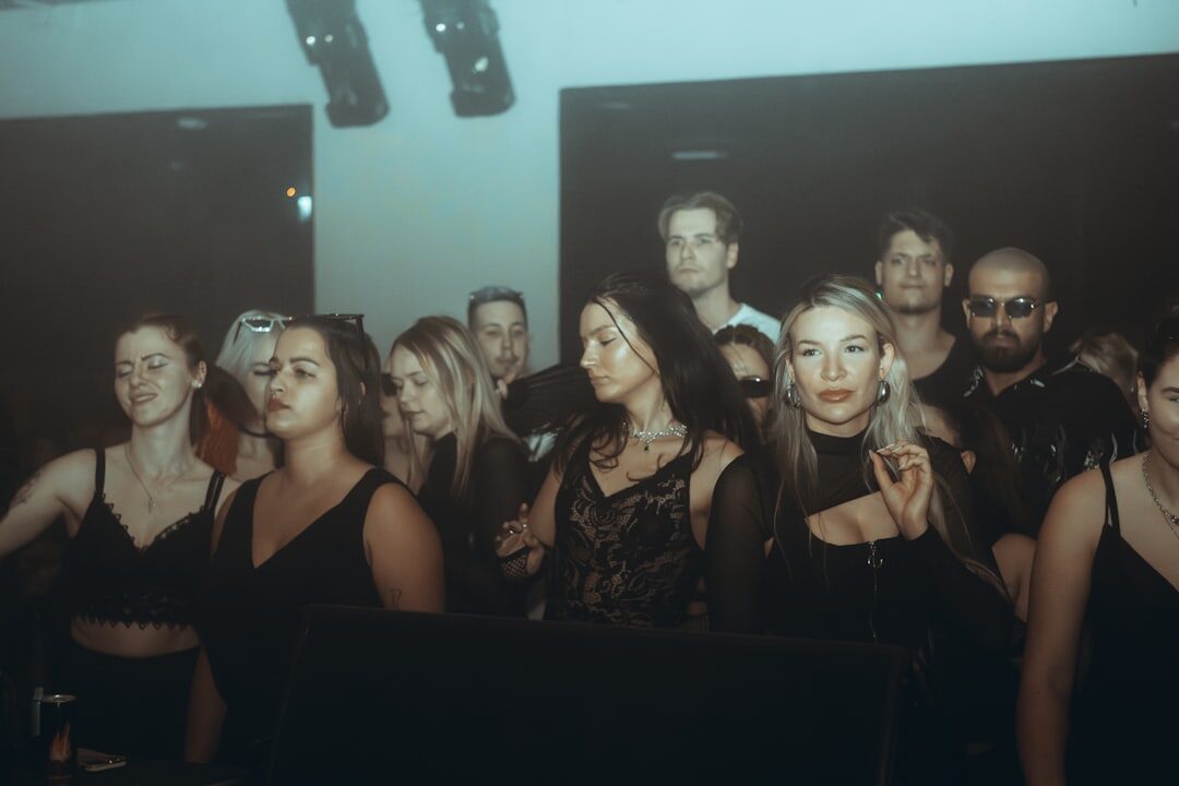 group of celebrities at party